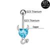 European & American Style G23 Titanium Zircon Devil Belly Button Ring, 14G Body Piercing Jewelry