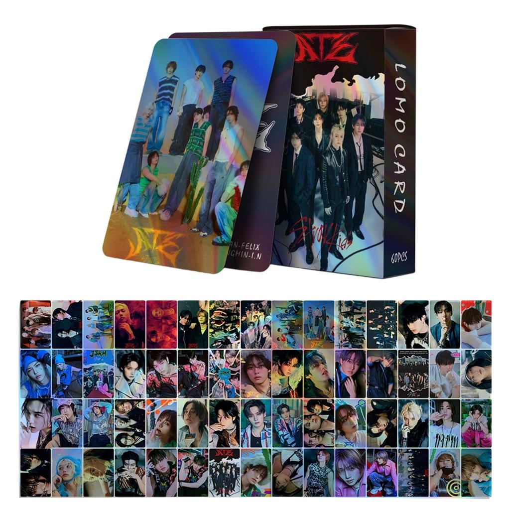 60 Lasercards, Novo Suporte para Fãs, Cartão Pequeno, Cartão Flash Resistente a Riscos, Cartão LOMO de Dupla Face