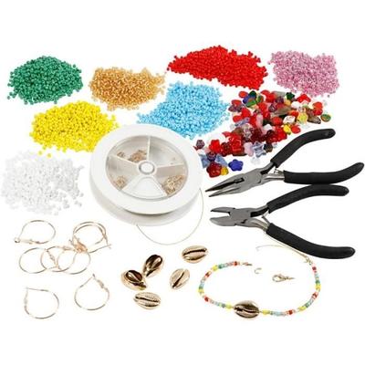Jewelry Making Kit - Gold - 1 Set - Seed Beads - Cutting Pliers - Mixed