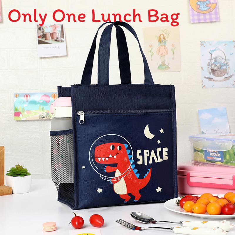 Kids Portable Canvas Lunch Box With Material For School And Outdoor Use
