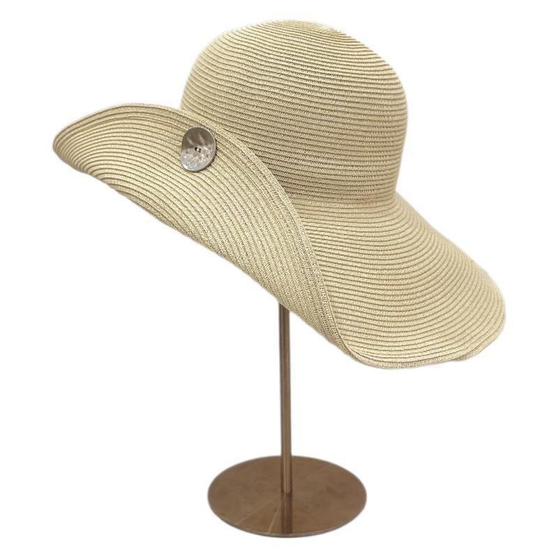 Hat Women's Spring and Summer New Black Straw Hat Front Long Back Short Face Small Sunscreen Sun Hat Sun Hat
