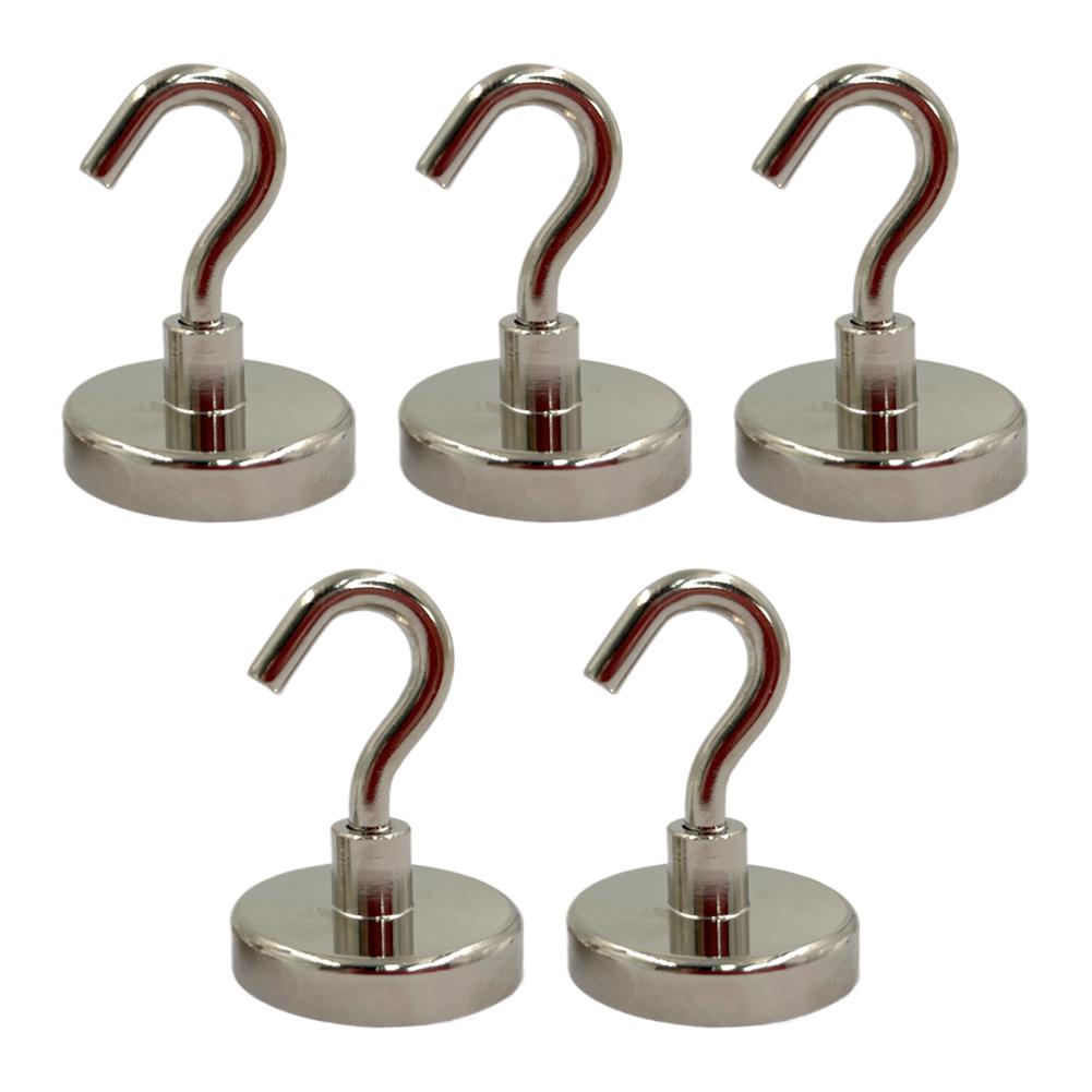 

5 шт. крючки с неодимовым магнитом, сверхмощные заземляющие магниты 30 фунтов с крючком, универсальные крючки для хранения для подвешивания в помещении и на открытом воздухе