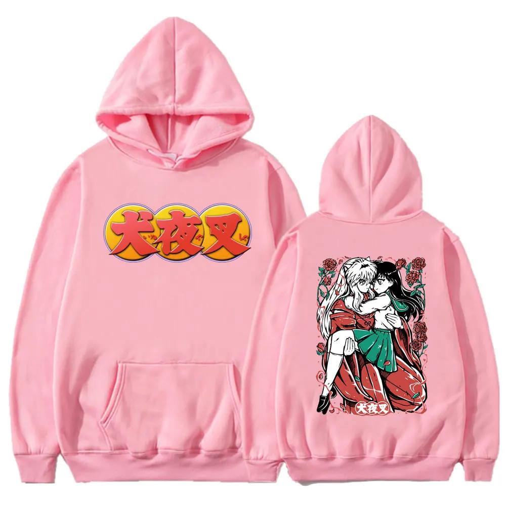 Anime Inuyasha Sesshoumaru Higurashi Kagome Hoodie Men Women Long Sleeve Oversized Manga Casual Hoodies Sweatshirt Streetwear