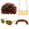 60Th Generation Hippie Fake Sunglasses Beard Necklace Set Cosplay Party Dress Up Props