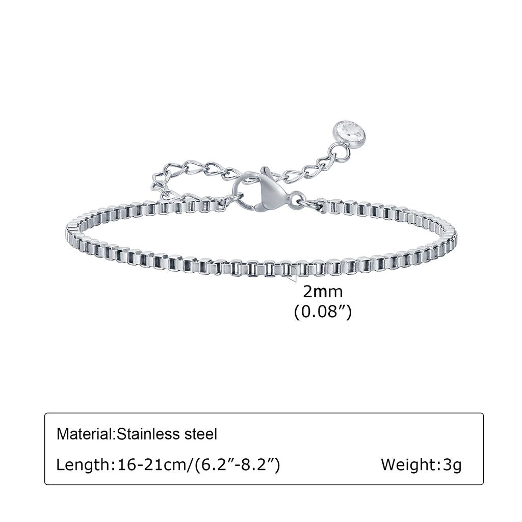 Stainless Steel Paperclip Chain Bracelet Metal Simple Bracelet For Women Men Silver Plated Punk Jewelry Gifts