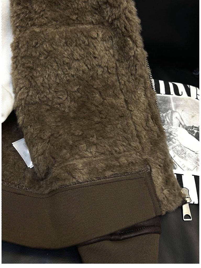 Men's Retro Suede Shearling Jacket - Trendy Warm Lapel Biker Style