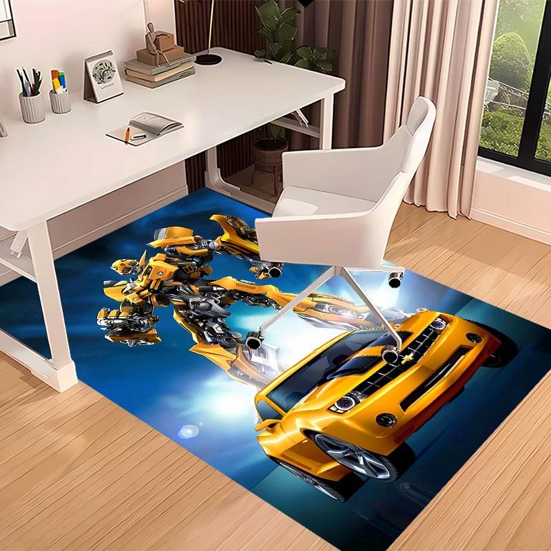 Bumblebee and Optimus Prime1 Printed Absorbent Washable Carpet, Non-Slip Bathroom Mats, Kitchen Rugs, Yoga Mat,Living Room Entrance, Camping Picnic Ru