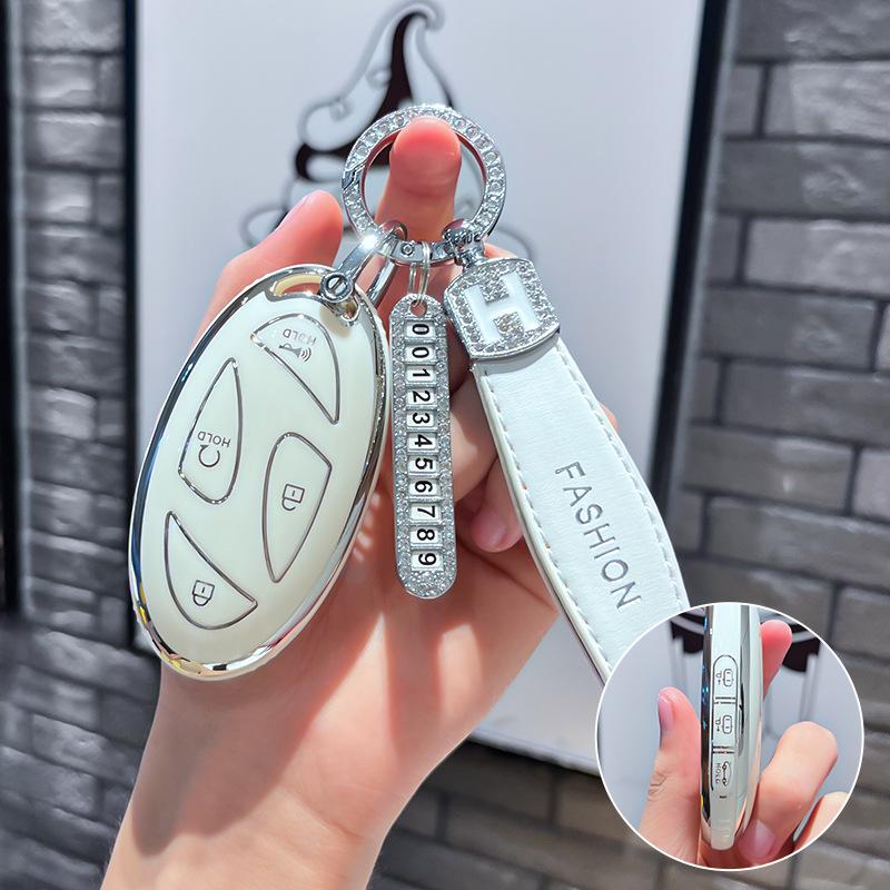 TPU Car Remote Key Case Cover Protect Shell Fob For New Hyundai Kona SX2 EV Grandeur GN7 IONIQ 6 2023 2024 Auto Accessories