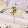 6Pcs Simple Napkin Holder Artificial Green Leaf Napkin Rings for Parties Dinner Wedding Banquets Table Decoration