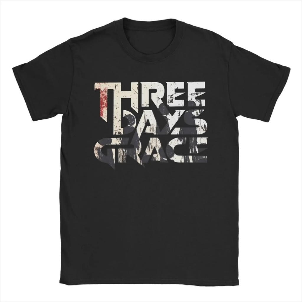 THREE DAYS GRACE Band T Shirts Men's Pure Leisure T-Shirts Round Neck Tee Shirt Short Sleeve Clothes Graphic Printed