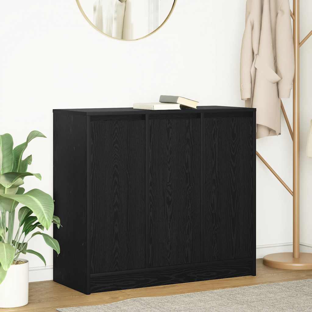 Sideboard in Black Oak Look 85 x 34 x 76 cm Engineered Wood