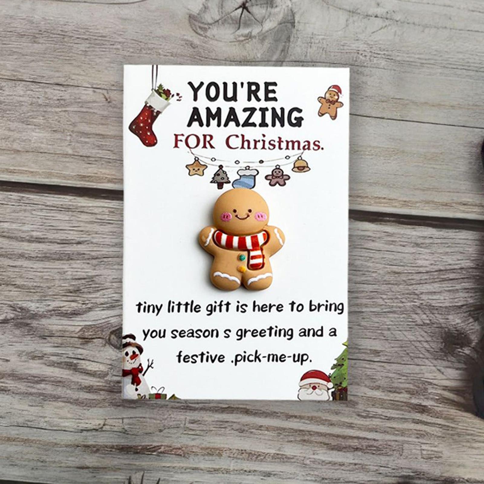 

10PCS Little Pocket Christmas Hug Small Holiday Atmosphere Ornament Mini Santa Hugs With Heartwarming Cards Christmas Gifts CN