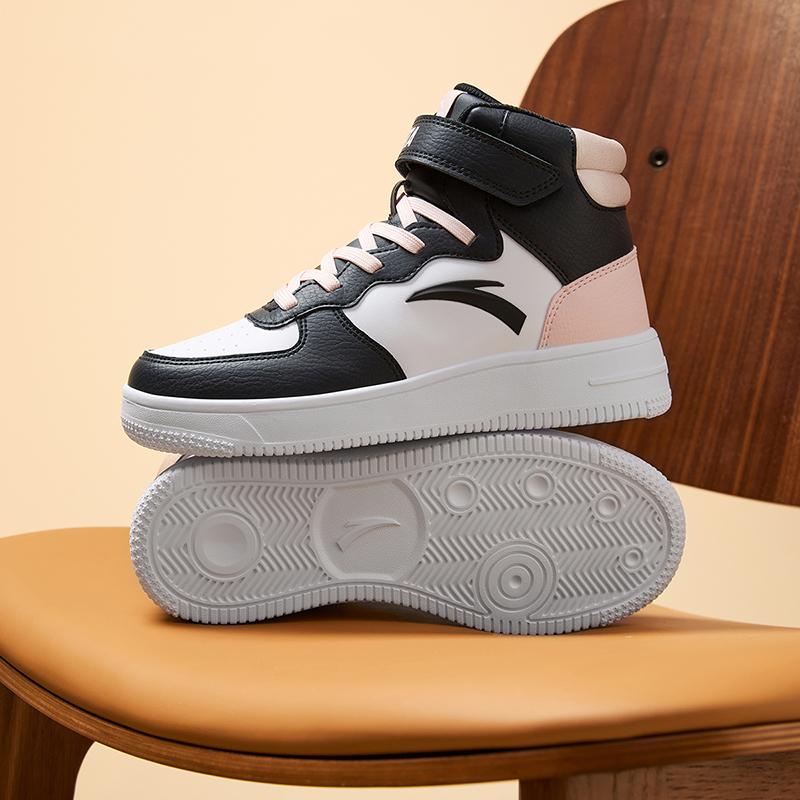 Anta Kids Casual Wear Durable Breathable High-Top Sneakers Kids Sneakers Black Pink White A33038015J-5