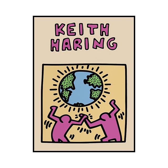 Keith Works Ausstellung, Leinwandgemälde, Graffiti-Stil, dekoratives Poster, Wohnzimmer, Wandkunst, Drucke, moderne Heimdekoration, ästhetisch