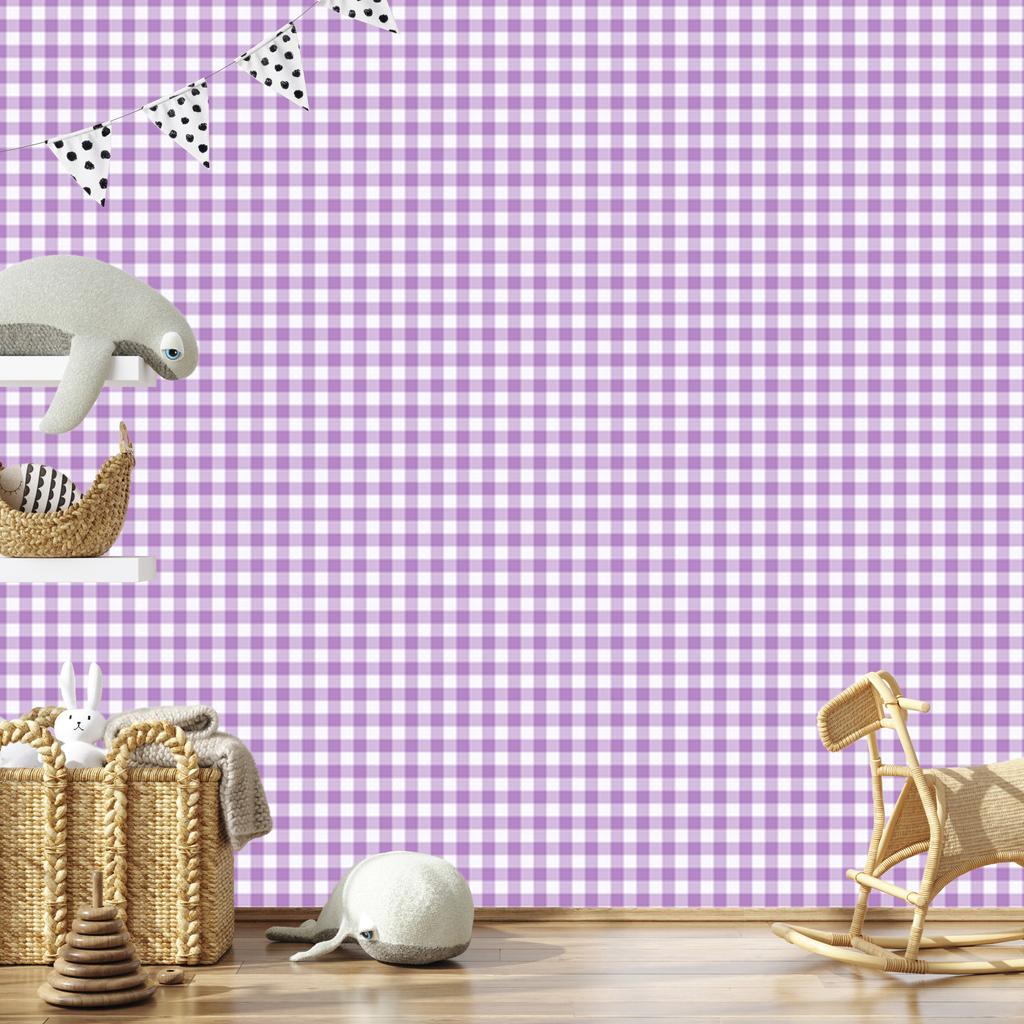 Wallpaper Fabric Pattern Lavender, White and Purple 50x1000