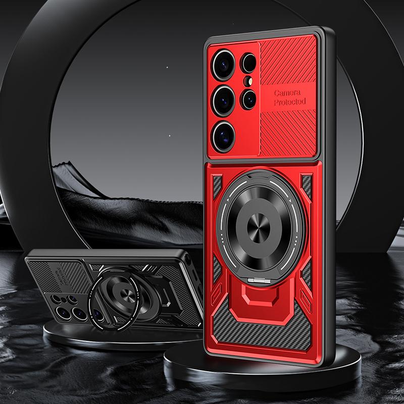 For Magsafe Magnetic 360 ° Rotat Metal Car Bracket Ring Armor Phone Case For Samsung S25 Ultra S23 S20 S21 S22 S24 Ultra Plus FE