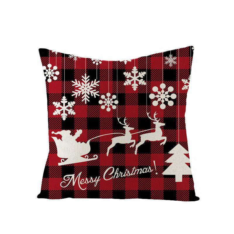 Soft And Eco-friendly 18-inch Christmas Cushion Cover Pillow Case With Vibrant Snowflake Print