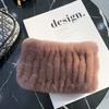 Rex Rabbit Hair Neck Cover Women's Winter Elastic Mesh Scarf Headband Versatile Real Fur Plush Headgear Children's Scarf