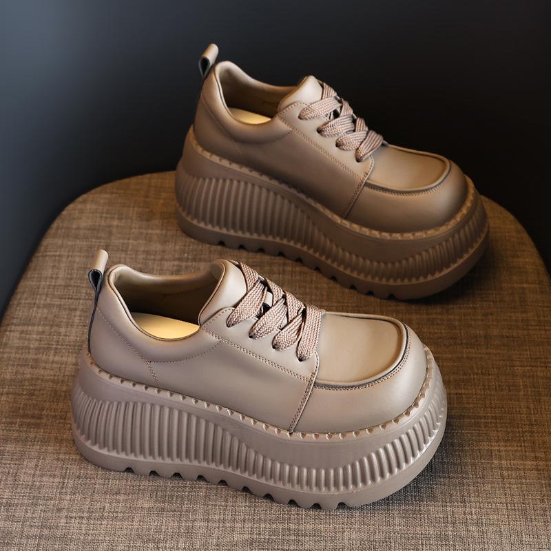 Dámské tenisky na platformě s výškou - Kolekce podzim 2024, Sportovní a ležérní obuv s měkkou silnou podrážkou, Styl 8305-1