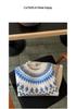 100% Wool Women's Fair Isle Jacquard Sweater - Solid Color, Round Neck, ThickenedVersatile Base Layer