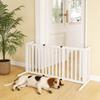 Dog Gate for Medium and Small Size Extendable Freestanding In Wood, 102-183x57x70 Cm, White