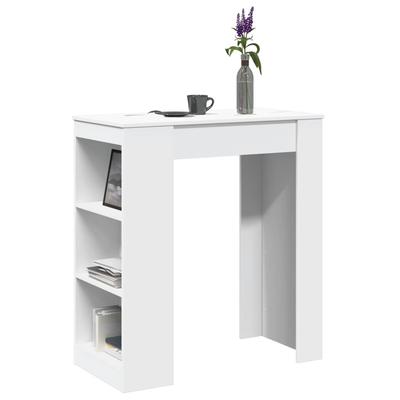Vidaxl Bar Table With Shelves, White, 95X47X103.5 Cm