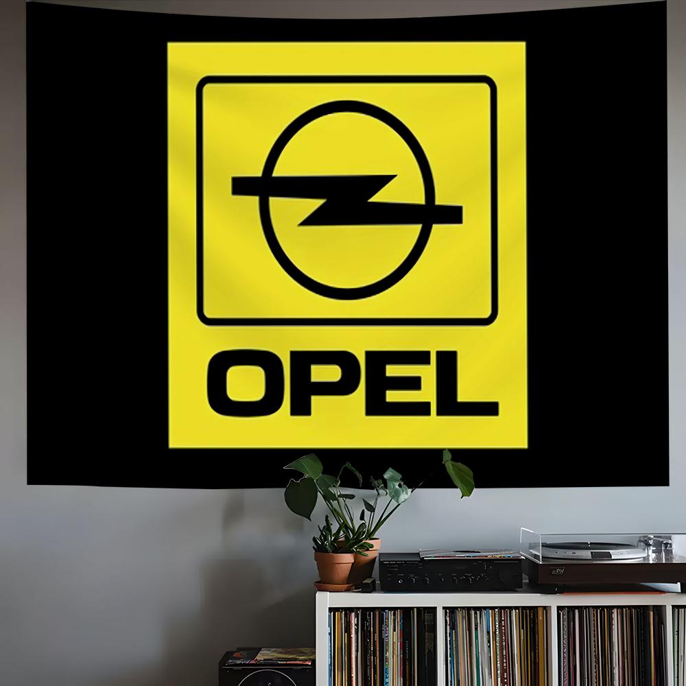 O-Opels Motor Sport Metal Logo Flags Sunproof Wind-resistant Outdoor Flag, Festival Decor for Courtyards & Gardens Shops Camping