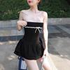 European and American Style Winter New Women's Clothing Solid Color Slim-fitting Fashion One-word Collar Chest-wrapped Backless Dress Women