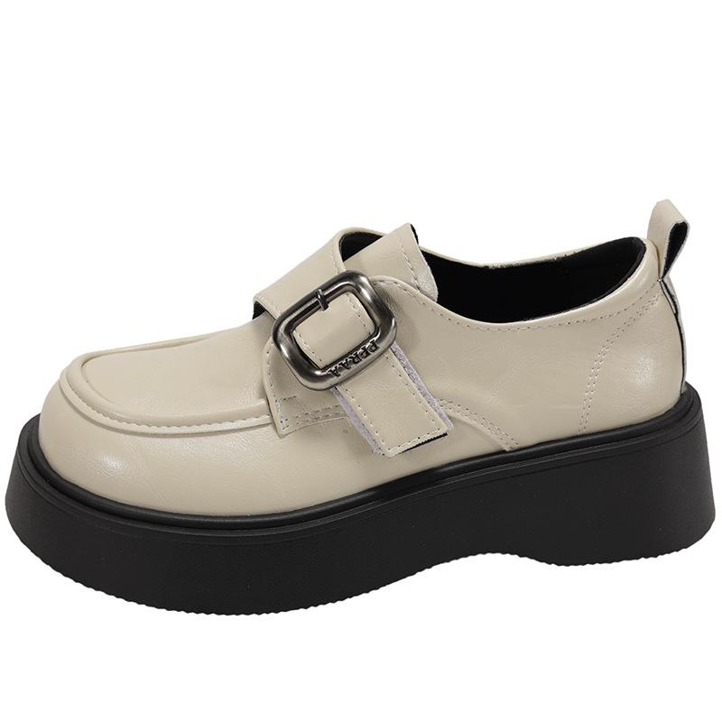 Fashion commuter retro British style platform small leather shoes women's 2025 new spring and autumn versatile heightening love single shoes