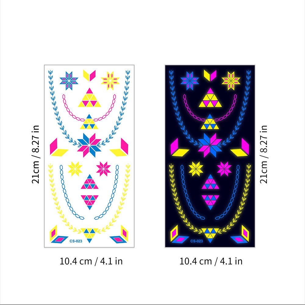 Halloween Fluorescent Stickers Funny Arm Ghost Face Waterproof Tattoo Stickers Women Men Party Supplies Masquerade Cosplay Props