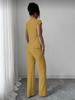 2026 New Style Women's Solid Color Short Sleeve Top & Ribbed Casual Pants Set