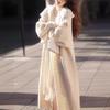 Large Lapel Collar Long-sleeved Sweater Jacket Women's Autumn and Winter Loose Lazy Wind Over the Knee High-end Long Knitted Cardigan