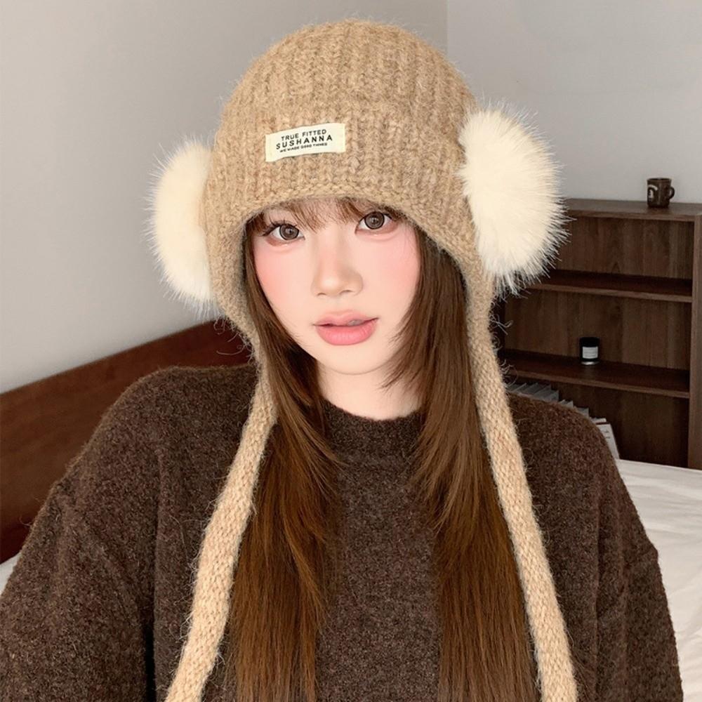 Keep Warm Ear Protection Hat Thickened Beanie Hat Fashion Women's Hat Women