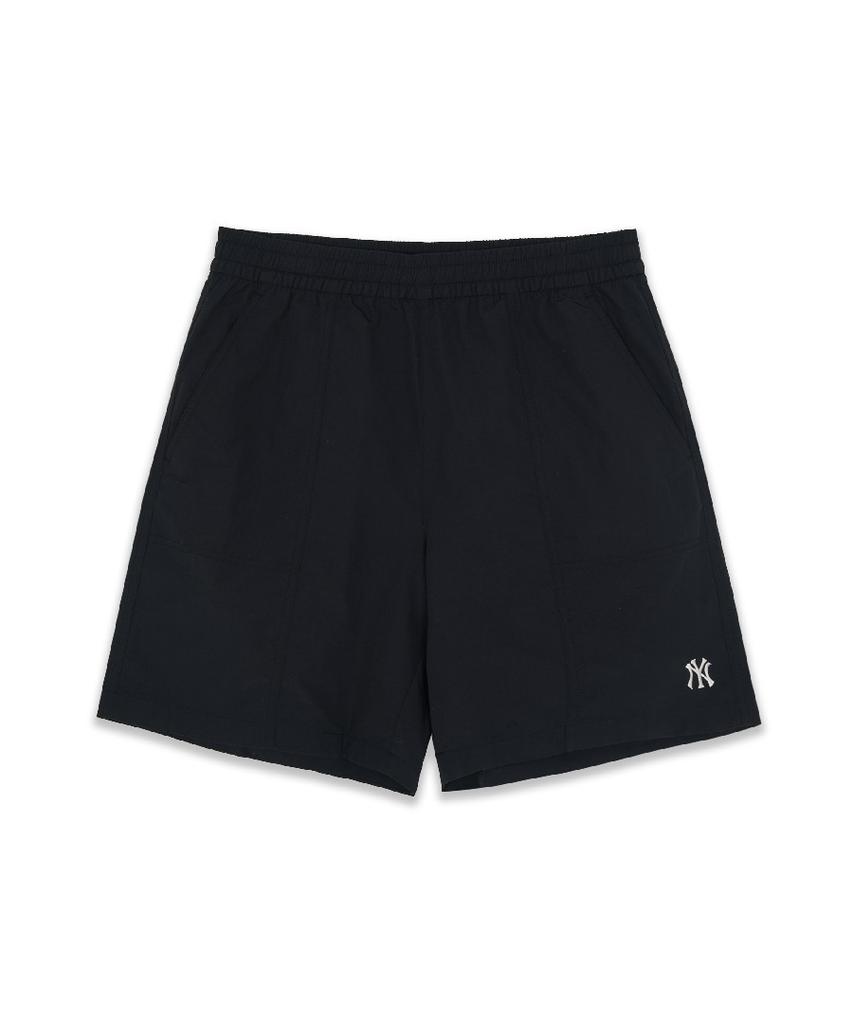 Emelbi Basic Small Logo Cotton Touch Woven Ankle Shorts Ny (Black)