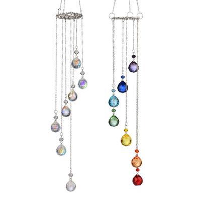 Hanging Crystal Suncatchers Window Wind Chimes Prism Ornament for Indoor or Outdoor Use Festivals Party Decoration