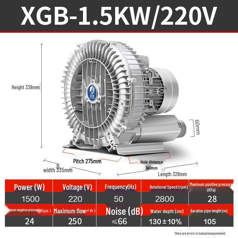 Industrial High-Power Vortex Blower Fan for Vacuum & Fish Pond Aeration