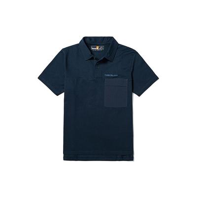 Solid Color Logo Print Casual Short Sleeve Polo Shirt Men Polo Shirts Deep-Sapphire-Blue A666W-433