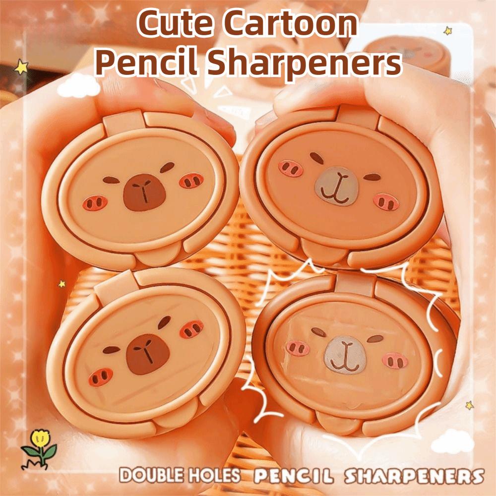 4Pcs Flip-Top Pencil Sharpener Portable Capybara Sharpener Student Stationery Gifts  School Supplies