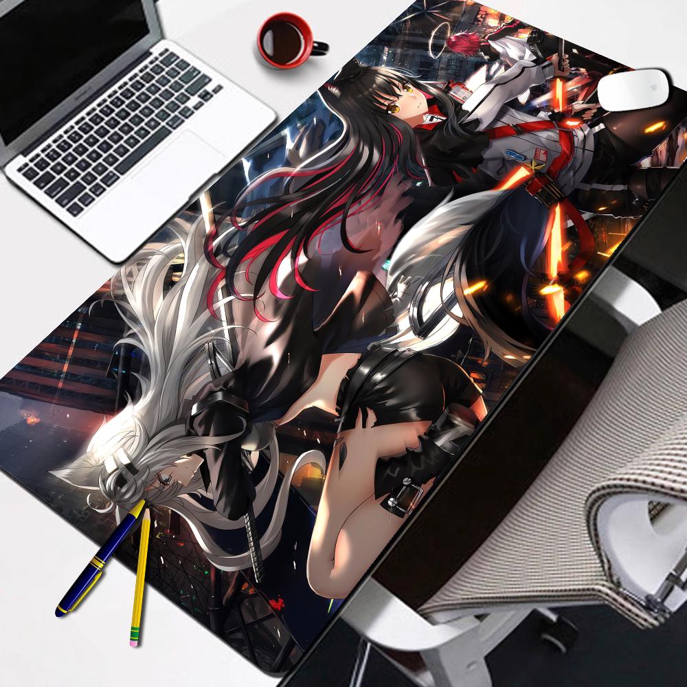 Alfombrilla de Ratón Kawaii Anime Juego Arknights Texas Mousepad Con Borde Cerrado Accesorios de Juego Prime Gaming Alfombrilla de Teclado XXL