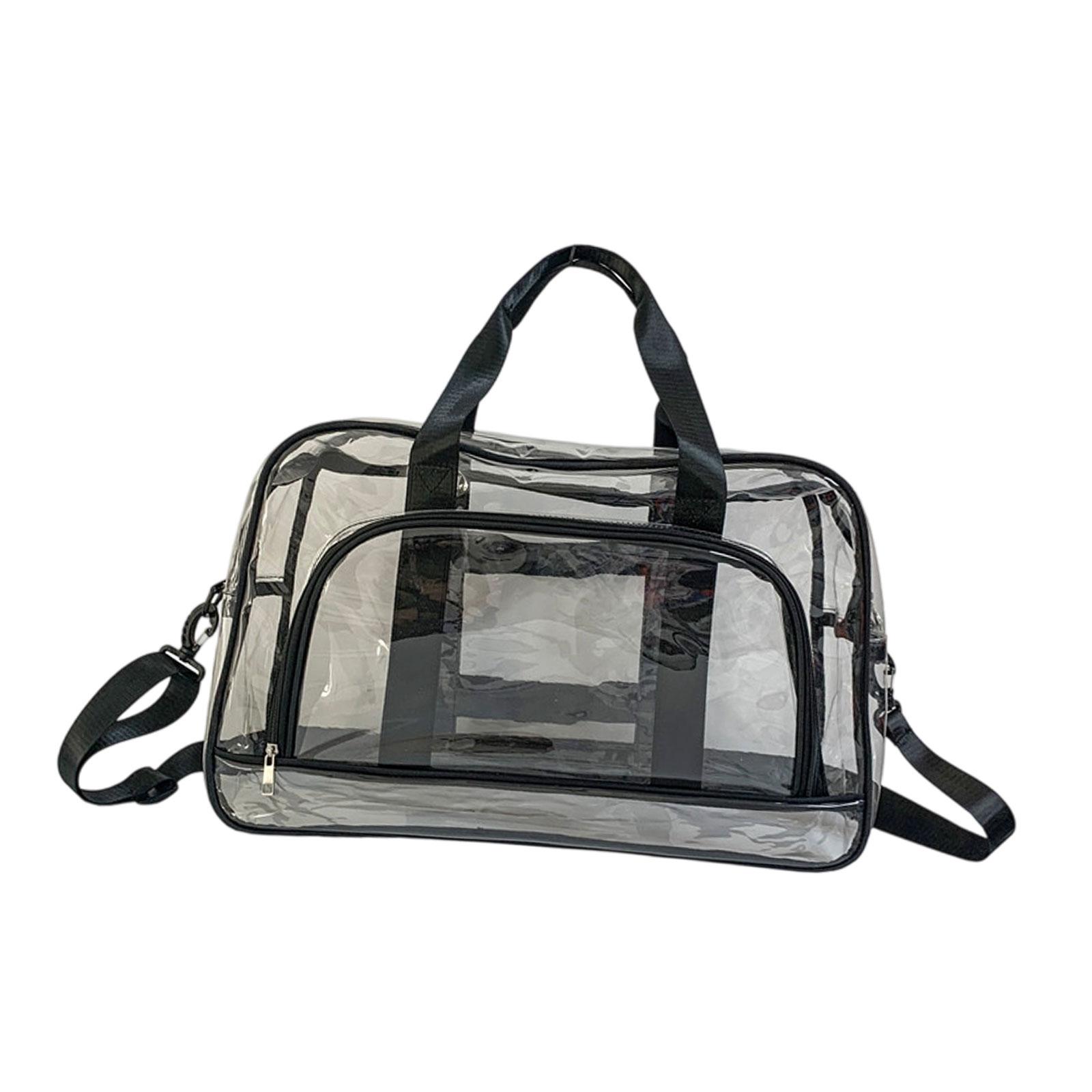 

Clear Toiletry Bag for Women Men Waterproof Organizer PVC Transparent Makeup Bag Tote Bag for Airport Travel Gym Events Airline чёрный
