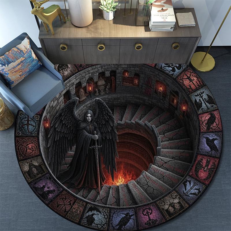 

Cartoon Print Round Area Rug,Carpet Rug for Living Room Bedroom Sofa Playroom Decor,Non-slip Floor Mat 80cmx80cm