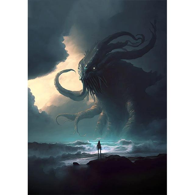 Cthulhu Mythos Abstract Outer God Prints Poster Canvas Painting Modern Wall Art Pictures for Living Room Bedroom Home Decoration