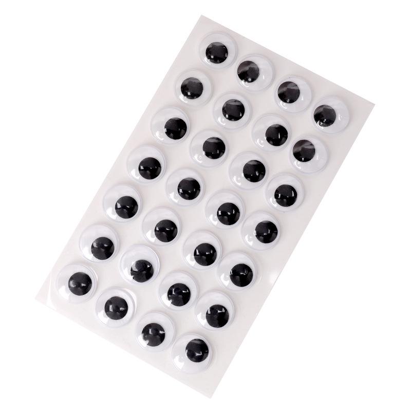 Black & White DIY 3D Googly Eyes with Adhesive Backing - Movable Eyeballs for Crafts & Animal Stickers