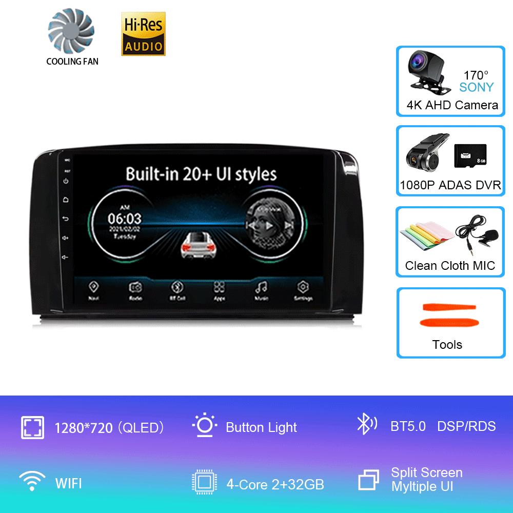 Android14 For Mercedes Benz R-class W251 R300 Car Radio Multimedia Video Player GPS Navigation Carplay Stereo 5G WIFI 360 Camera