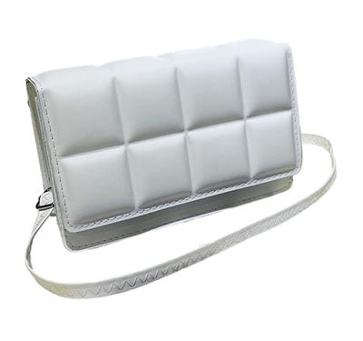 Andrei Women's Quilted Faux Leather Shoulder Bag, 2-Way, Hand or Shoulder, Mini, Small Storage, Stylish, Casual, Perfect for Commuting (White)