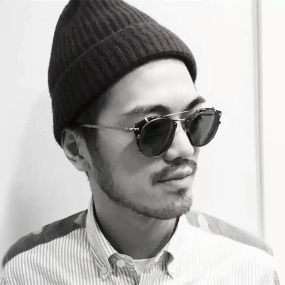 Double Layer Steampunk Flip-Up Sunglasses Flip Cover Black Shades Glasses Computer Eyeglasses Two Usage Punk Eyeglasses