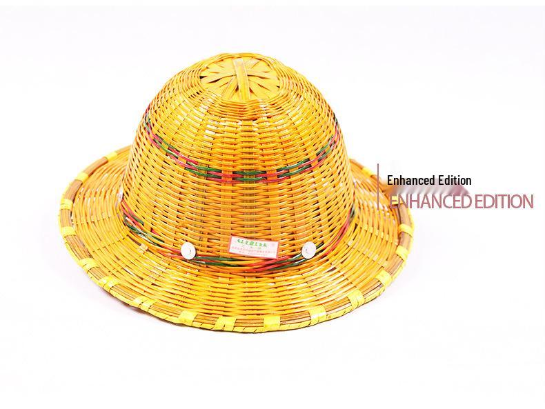 Bamboo Weaving Safety Helmet - Sunshade, Breathable, Anti-Smash, Industrial Protection