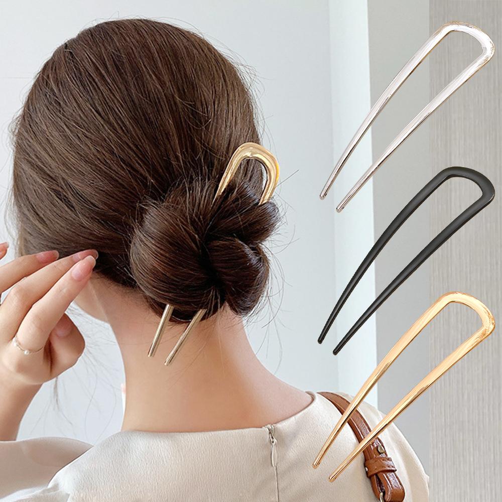 Fashion Hair Accessories Women Jewelry Headwear New Simple U Shaped Hair Forks Hairpin Metal Hair Sticks Geometric Hair Clips
