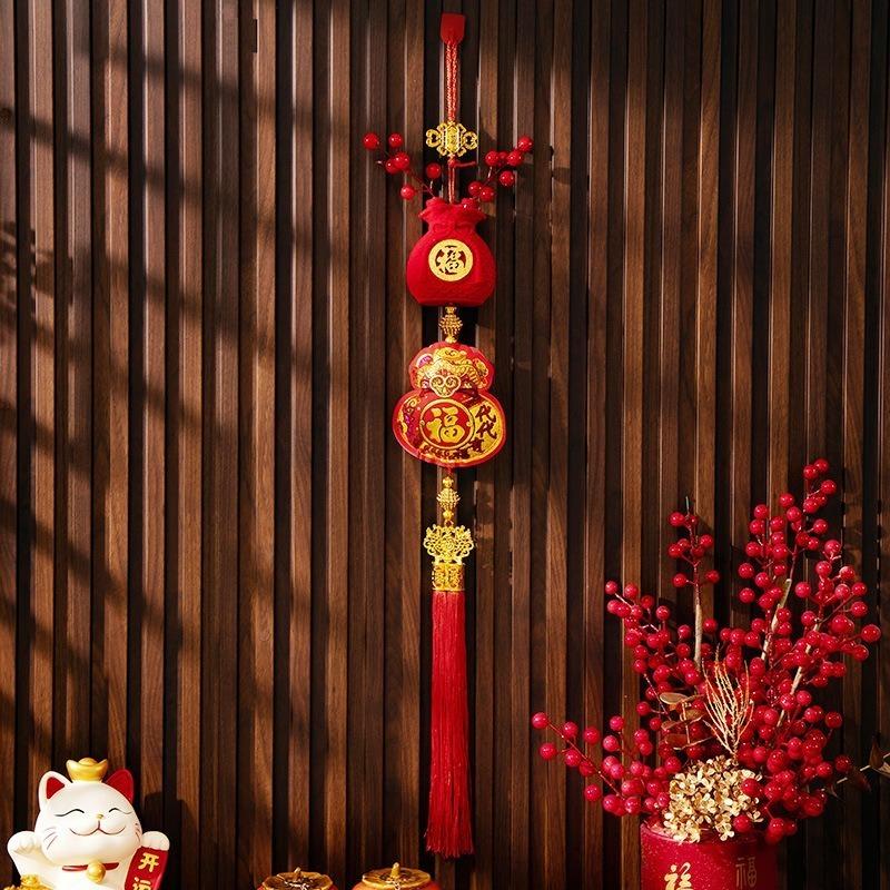 1pcs Generations of Lucky Chinese New Year Pendants Spring Festival Pendants Money Bags Wealth Tassels Housewarming Decorations