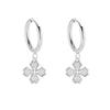 925 Sterling Silver Commuter Versatile Earrings 18K Gold Zircon Earrings Clover Sun Pendant Ear Buckles